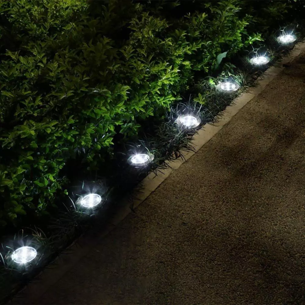 Impermeabile 8 LED Pathway Landscape Outdoor sepolto sotto terra Pathway Solar LED Prato Luce