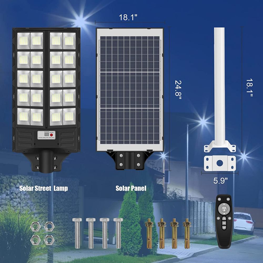 Lampione stradale solare da 12 V con batteria di riserva